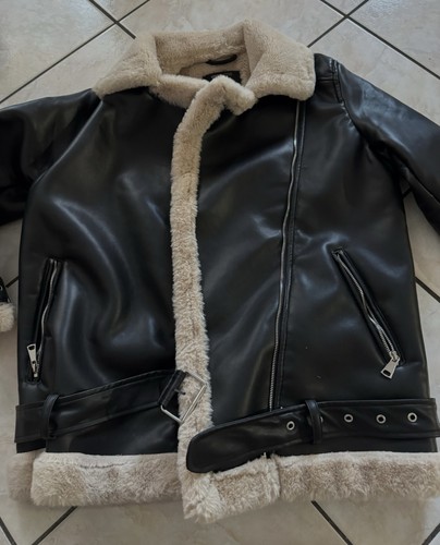 Black eco leather jacket - black,