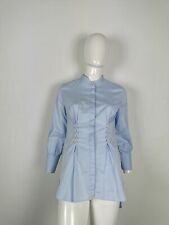 ZARA CAMICIA CAMICIONE DONNA TAGLIA  XS COLORE CELESTE CON PERLE 