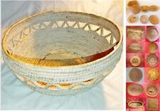 CESTINO ARTIGIANALE SARDO IN ASFODELO, a coppa, cm 29xh15, usato,  e altri vari