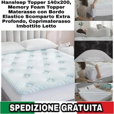 Topper Singolo 140x200cm,Memory Foam,Coprimaterasso Imbottito con Bordo Elastico