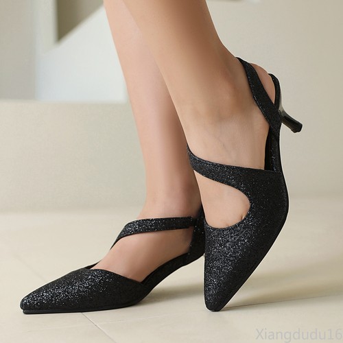 Sandalo donna glitter punta