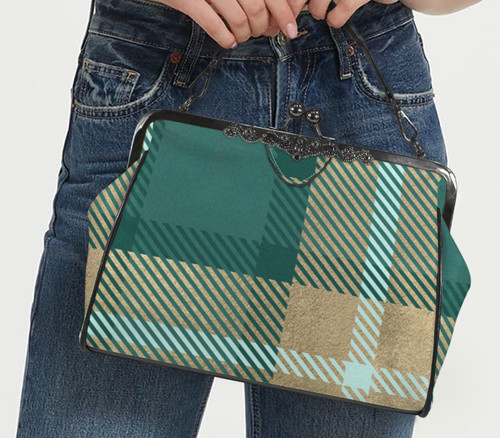 Borsa mano verde beige - mano,