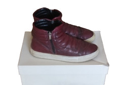 Scarpe Sneakers Polacchino Hornet Botticelli Bordeaux Pelle Vintage N 41 Zip 