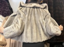 Giacca di Visone Pelliccia Bolero Città Capo Reale Zaffiro S-M