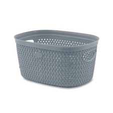 Cestino Biancheria Portabiancheria intreccio Grigio 23,5 x 17,5 x 12 cm