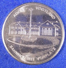 09 055 medaglia RDT "125 anni linea ferroviaria Oelsnitz-Eger/Chep, Adorf Vogtland Ba