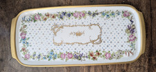 Vassoio In Porcellana Tedesca Schonwald Dipinta e Dorata Vintage Floreale