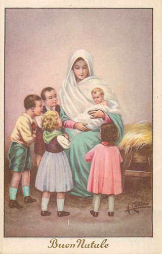 Cartolina buon natale - buon,