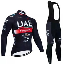 Completo ciclismo UAE Invernale nero Felpato Termico Gel 20D tuta divisa