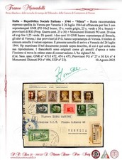1944 26 LUGLIO AFFRANCATURE MISTE RACCOMANDATA ESPRESSO DA VERONA PER VENEZIA IN