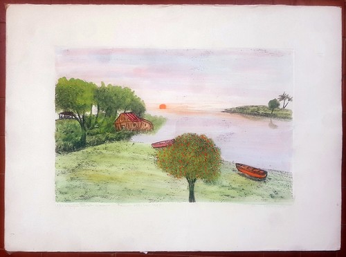 Acquaforte arte moderna 1980 - arte,