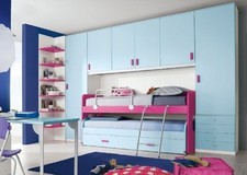 CAMERETTA ARMADIO  PONTE 3 LETTI SCRITTOIO ECOLOGICA CATAS NUOVI COLORI 123