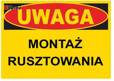 BTO-49 - CARTELLO PER EDILIZIA Montaggio di impalcature LIBRES POLSKA SP