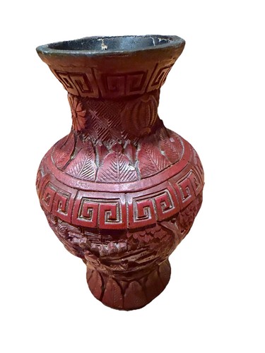 Antico vaso cinese - di, cinabro