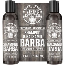 Viking Revolution Set Shampoo Barba Uomo e Balsamo Olio di Argan e Jojoba (2 x