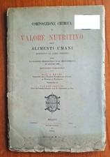 HOEPLI COMPOSIZIONE CHIMICA VALORE NUTRITIVO DEGLI ALIMENTI UMANI KONIG RARITA'