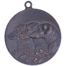 Caccia bronzo medaglia d'onore bassotto bassotto bassotto bassotto 1910 circa