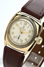 Rolex Oyster Prima raro orologio vintage a cuscino da uomo in oro massiccio 18 carati '1934', 28 mm