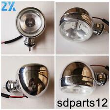 Coppia Fari Supplementari Cromati Anteriori Diametro 90mm Per Moto Bicicletta 