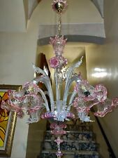 Vintage lampadario  rosa e