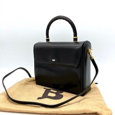 Borsa a mano BALLY vintage 2 vie in pelle manico superiore tracolla oro ferramenta nera