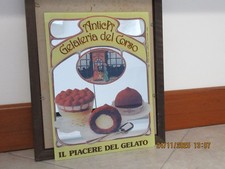ANTICA GELATERIA DEL CORSO insegna pubblicitaria su specchio, vintage