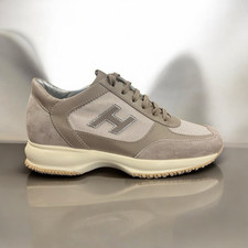 HOGAN donna New Interactive camoscio/tela tortora SCONTO 40%