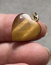Tiger's eye heart pendant and