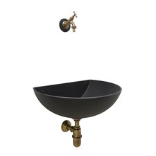 Fontana a muro Venezia color ghisa +rubinetto e Sifone brunito casa giardino