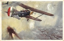 1434) AVIAZIONE, BRESSO (MILANO) LXI GRUPPO AEROPLANI. ILLUSTRATORE PISANI. VG.