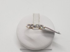 ANELLO DA DONNA VERETTA CON ZIRCONI IN ORO GIALLO 18KT 1,95 GR.  N.15  (6204)