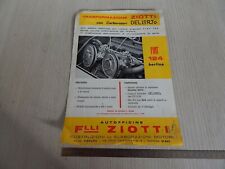 BROCHURE DEPLIANT MONOPAGINA ELABORAZIONE ZIOTTI FIAT 124 DELL'ORTO DOPPIO CARB.