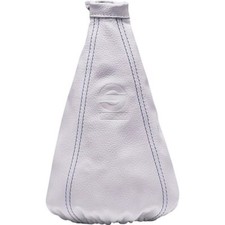 SPARCO CUFFIA POMELLO CAMBIO PELLE BIANCA BIANCO CUCITURE BLU LOGO TUNING AUTO