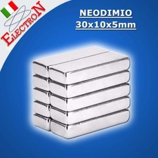 5 MAGNETI NEODIMIO 30x10x5mm CALAMITA POTENTE FIMO, CERAMICA, BOMBONIERE, SALUTE