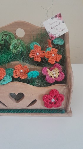 Vaso legno con fiori a - legno,