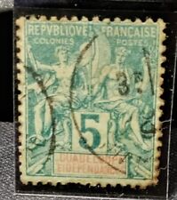 FRANCOBOLLO GUADALUPA COLONIE FRANCESI 1892 5C RARISSIMO