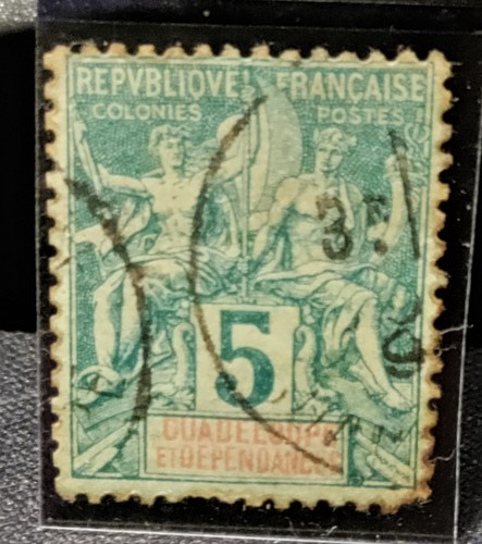 Francobollo guadalupa colonie - guadalupa,