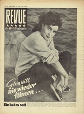 Gina Lollobrigida Cover Magazine 1950 Vintage Weekly Revue die Weltillustrierte