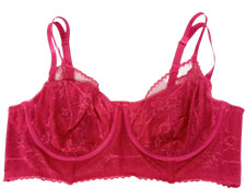 Reggiseno UNDERWIRE curva torrida 2, 2X ROSA floreale pizzo sovrapposizione balconcino reggiseno