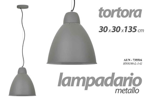 Lampadario metallo tortora - lampadario,