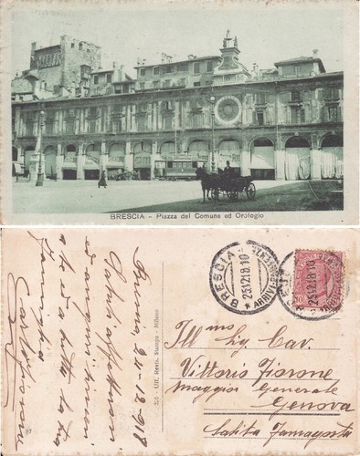 Cartolina brescia piazza del - cartolina,