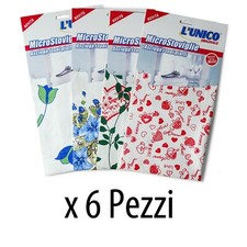 6pz L'UNICO ORIGINALE Panno Microstoviglie microfibra asciuga stoviglie 36x52cm