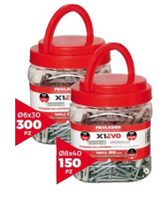 FRIULSIDER TASSELLI UNIVERSALE X1 evo CON VITE IN BOX 300 pz. mm. 6x30 + PUNTA