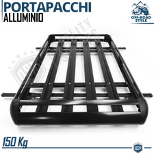 Cestello PORTAPACCHI Tetto Auto Universale Bagagliera Off-Road in ALLUMINIO Nero