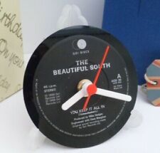BEAUTIFUL SOUTH CLOCK Upcycled Vinyl Record CLOCK Desk Table Hit Single Size 4"