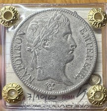 MONETA REPUBBLICA FRANCESE NAPOLEONE I 5 FRANCHI 1810 A PARIGI sigillata BB/SPL