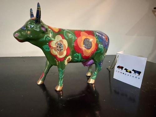 Vache cow parade yellow rose - vache,