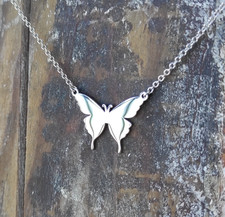 Steel Butterfly Pendant Choker