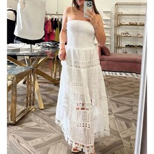 Abito Lungo Ricamato A Fascia