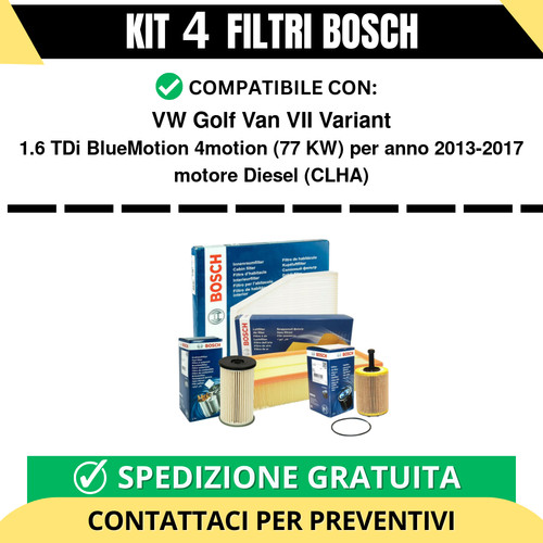 Kit bosch filtri tagliando - kit, 4